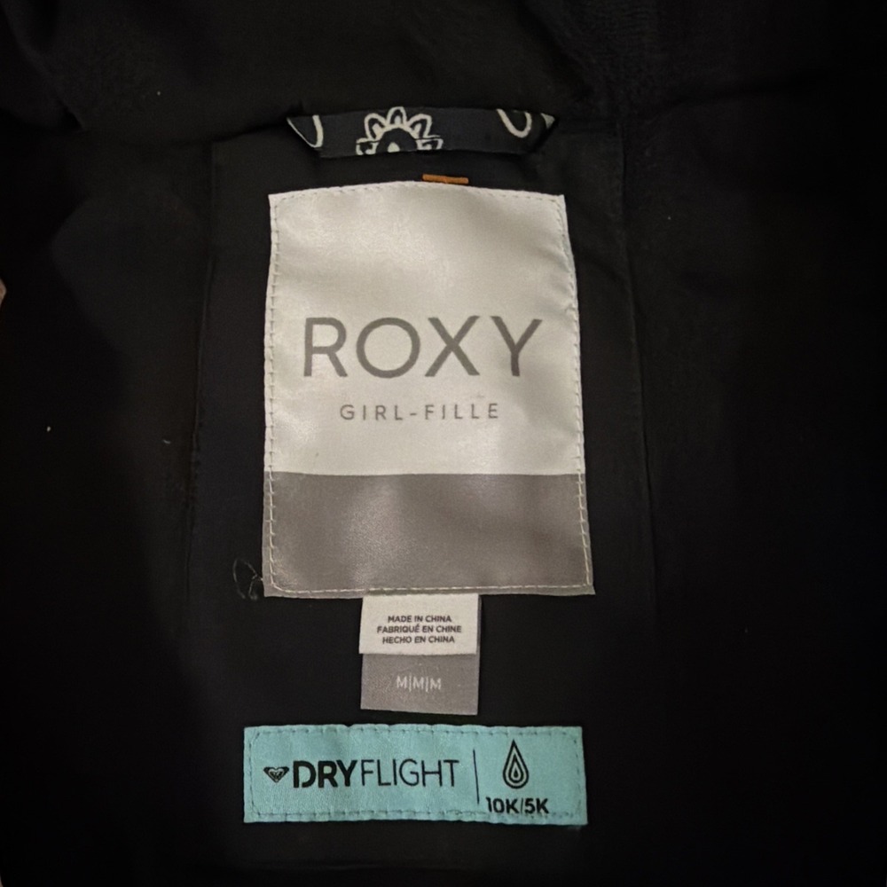 New Girls Size Medium Roxy Dry Flight Winter Hooded Coat - Picture 3 of 6